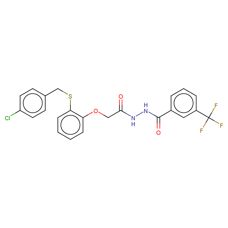 N'-({2-[(4-Chlorobenzyl)sulfanyl]phenoxy}acetyl)-3-(trifluoromethyl)benzohydrazide结构式