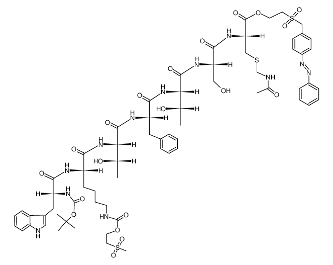 BOC-D-Trp-Lys(MSC)-Thr-Phe-Thr-Ser-Cys(ACM)-OPSE Structure