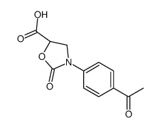 (5S)-3-(4-acetylphenyl)-2-oxo-1,3-oxazolidine-5-carboxylic acid Structure