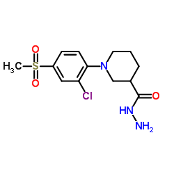 1-[2-Chloro-4-(methylsulfonyl)phenyl]-3-piperidinecarbohydrazide Structure