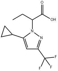 2-[5-Cyclopropyl-3-(trifluoromethyl)-1H-pyrazol-1-yl]butanoic acid Structure