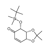 4L-(4,5,6/0)-6-O-((tert-butyl)dimethylsilyl)-4,5,6-trihydroxy-4,5-O-isopropylidene-cyclohex-2-enone Structure