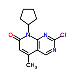 2-氯-8-环戊基-5-甲基-8H-吡啶并[2,3-D]嘧啶基-7-酮结构式