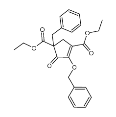 1-benzyl-4-benzyloxy-5-oxo-cyclopent-3-ene-1,3-dicarboxylic acid diethyl ester Structure