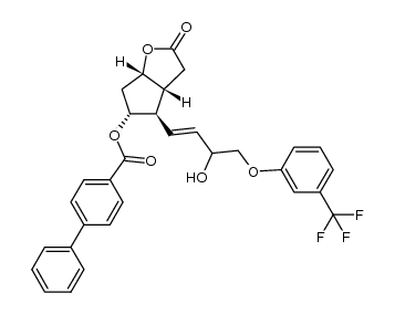 (3aR,4R,5R,6aS)-4-((E)-3-hydroxy-4-(3-(trifluoromethyl)phenoxy)but-1-enyl)-2oxohexahydro-2H-cyclopenta[b]furan-5-yl biphenyl-4-carboxylate Structure