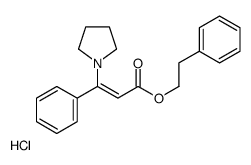 2-phenylethyl (Z)-3-phenyl-3-pyrrolidin-1-ium-1-ylprop-2-enoate,chloride结构式