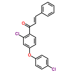 (E)-1-[2-CHLORO-4-(4-CHLOROPHENOXY)PHENYL]-3-PHENYL-2-PROPEN-1-ONE structure