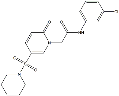 N-(3-chlorophenyl)-2-(2-oxo-5-piperidin-1-ylsulfonylpyridin-1-yl)acetamide结构式