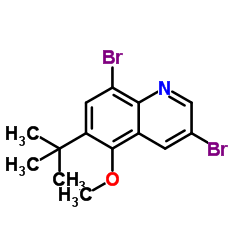 3,8-Dibromo-5-methoxy-6-(2-methyl-2-propanyl)quinoline结构式