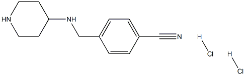 4-[(Piperidine-4-ylamino)methyl]benzonitrile dihydrochloride Structure