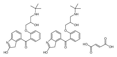 (E)-but-2-enedioic acid,4-[2-[3-(tert-butylamino)-2-hydroxypropoxy]benzoyl]-1,3-dihydroindol-2-one Structure