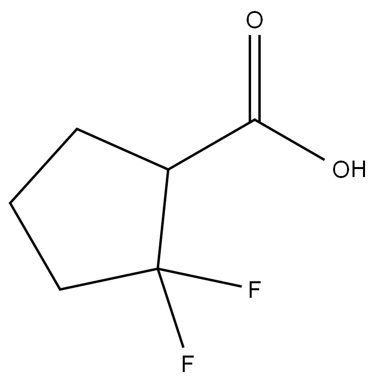 2,2-difluorocyclopentane-1-carboxylic acid Structure