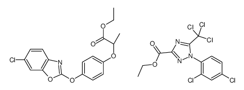 ethyl (2R)-2-[4-[(6-chloro-1,3-benzoxazol-2-yl)oxy]phenoxy]propanoate,ethyl 1-(2,4-dichlorophenyl)-5-(trichloromethyl)-1,2,4-triazole-3-carboxylate结构式