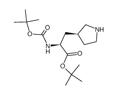 tert-butyl (S)-2-((tert-butoxycarbonyl)amino)-3-((S)-pyrrolidin-3-yl)propanoate Structure