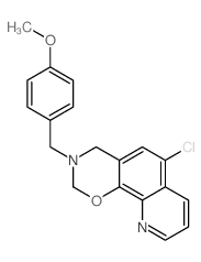 6-Chloro-3-(4-methoxybenzyl)-3,4-dihydro-2H-[1,3]oxazino[5,6-h]quinoline结构式