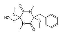 3-benzyl-6-(hydroxymethyl)-1,4-dimethyl-3,6-bis(methylsulfanyl)piperazine-2,5-dione结构式