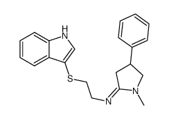 [2-(1H-Indol-3-ylsulfanyl)-ethyl]-[1-methyl-4-phenyl-pyrrolidin-(2Z)-ylidene]-amine结构式