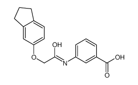 3-(2-(2,3-二氢-1H-茚-5-基氧基)乙酰氨基)苯甲酸结构式