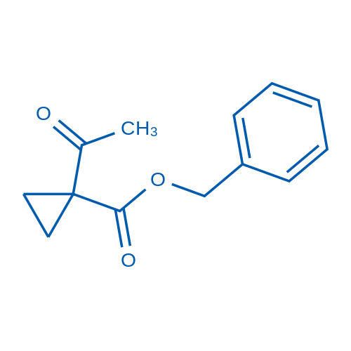 1-乙酰基环丙烷-1-羧酸苄酯结构式