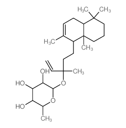 2-[5-(2,5,5,8a-tetramethyl-1,4,4a,6,7,8-hexahydronaphthalen-1-yl)-3-methyl-pent-1-en-3-yl]oxy-6-methyl-oxane-3,4,5-triol结构式