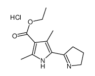 ethyl 5-(4,5-dihydro-3H-pyrrol-2-yl)-2,4-dimethyl-1H-pyrrole-3-carboxy late hydrochloride结构式