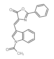 1-Acetyl-alpha-(5-oxo-2-phenyl-2-oxazolin-4-ylidene)skatole结构式