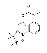 tert-butyl Methyl(3-(4,4,5,5-tetramethyl-1,3,2-dioxaborolan-2-yl)phenyl)carbamate结构式