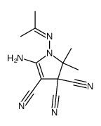 5-Amino-1-isopropylideneamino-2,2-dimethyl-1,2-dihydro-pyrrole-3,3,4-tricarbonitrile结构式
