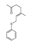 5-methyl-7-phenylsulfanylhept-5-en-2-one结构式