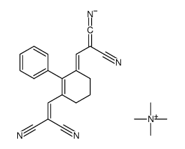 N,N,N-Trimethylmethanaminium (2E)-1,1-dicyano-2-[3-(2,2-dicyanovi nyl)-2-phenyl-2-cyclohexen-1-ylidene]ethanide结构式