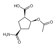 (+/-)-(1β,3β,4β)-4-acetoxy-4-carbamoylcyclopentanedicarboxylic acid结构式