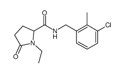 N-[(3-chloro-2-methylphenyl)methyl]-1-ethyl-5-oxoprolinamide结构式