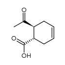 (+/-)-trans-6-acetyl-cyclohex-3-enecarboxylic acid Structure