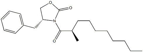 (4R)-3-((2'R)-2'-methyldecanoyl)-4-benzyl-2-oxazolidinone Structure