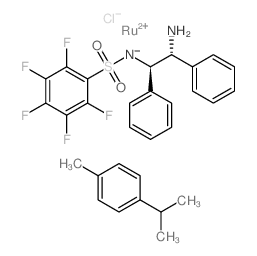 CHLOROAMINODIPHENYLETHYLPENTAFLUOROPHENYLKSULFONYL)AMIDO((P-CYMENE)RUTHENIUM(II)) picture