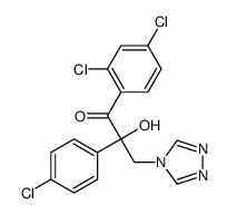 2-(4-chlorophenyl)-1-(2,4-dichlorophenyl)-2-hydroxy-3-(1,2,4-triazol-4-yl)propan-1-one结构式