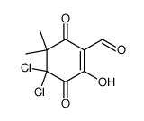 6,6-Dichloro-3-formyl-5,5-dimethyl-1,2,4-cyclohexanetrione结构式