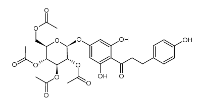 (2R,3R,4S,5R,6S)-2-(acetoxymethyl)-6-(3,5-dihydroxy-4-(3-(4-hydroxyphenyl)propanoyl)phenoxy)tetrahydro-2H-pyran-3,4,5-triyl triacetate Structure