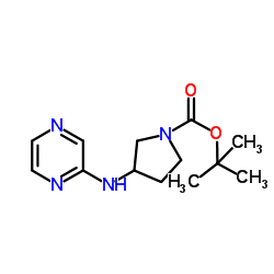 2-Methyl-2-propanyl 3-(2-pyrazinylamino)-1-pyrrolidinecarboxylate structure