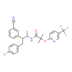 N-((2S,3S)-4-(4-CHLOROPHENYL)-3-(3-CYANOPHENYL)BUTAN-2-YL)-2-METHYL-2-(5-(TRIFLUOROMETHYL)PYRIDIN-2-YLOXY)PROPANAMIDE structure