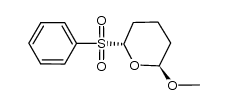 trans-2-(benzenesulphonyl)tetrahydro-6-methoxy-2H-pyran Structure