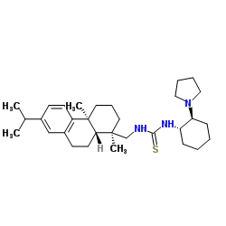 N-[[(1R,4aS,10aR)-1,2,3,4,4a,9,10,10a-octahydro-1,4a-diMethyl-7-(1-Methylethyl)-1-phenanthrenyl]Methyl]-N'-[(1S,2S)-2-(1-pyrrolidinyl)cyclohexyl]-Thiourea structure