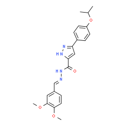 (E)-N-(3,4-dimethoxybenzylidene)-3-(4-isopropoxyphenyl)-1H-pyrazole-5-carbohydrazide Structure