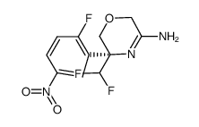 (R)-5-difluoromethyl-5-(2-fluoro-5-nitro-phenyl)-5,6-dihydro-2H-[1,4]oxazin-3-ylamine结构式