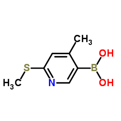 4-Methyl-2-(methylthio)-5-pyridylboronic acid structure