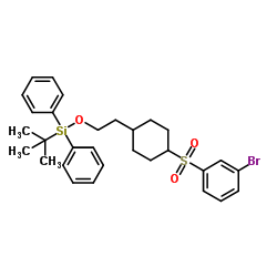 (2-{4-[(3-Bromophenyl)sulfonyl]cyclohexyl}ethoxy)(2-methyl-2-propanyl)diphenylsilane Structure