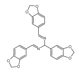 C-benzo[1,3]dioxol-5-yl-N,N'-bis-benzo[1,3]dioxol-5-ylmethylene-methanediamine Structure