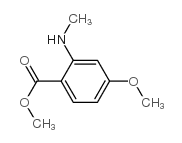 Benzoic acid, 4-methoxy-2-(methylamino)-, methyl ester (9CI) Structure