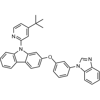 2-(3-(1H-Benzo[d]imidazol-1-yl)phenoxy)-9-(4-(tert-butyl)pyridin-2-yl)-9H-carbazole structure