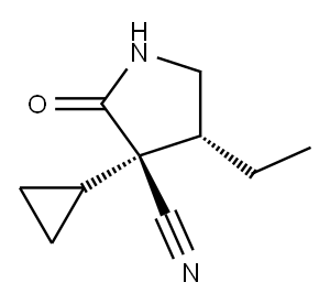 (3S,4R)-3-cyclopropyl-4-ethyl-2-oxo-pyrrolidine-3-carbonitrile Structure